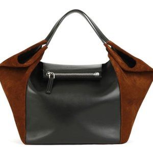 Givenchy Trapeze black leather brown suede shoulder tote bag